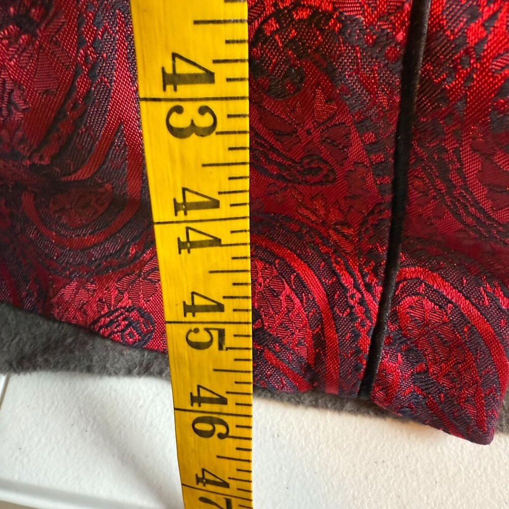Jessica Satin Paisley Print Blouse Kimono Women's Size 12 Red Boho Bohemian - Picture 5 of 8